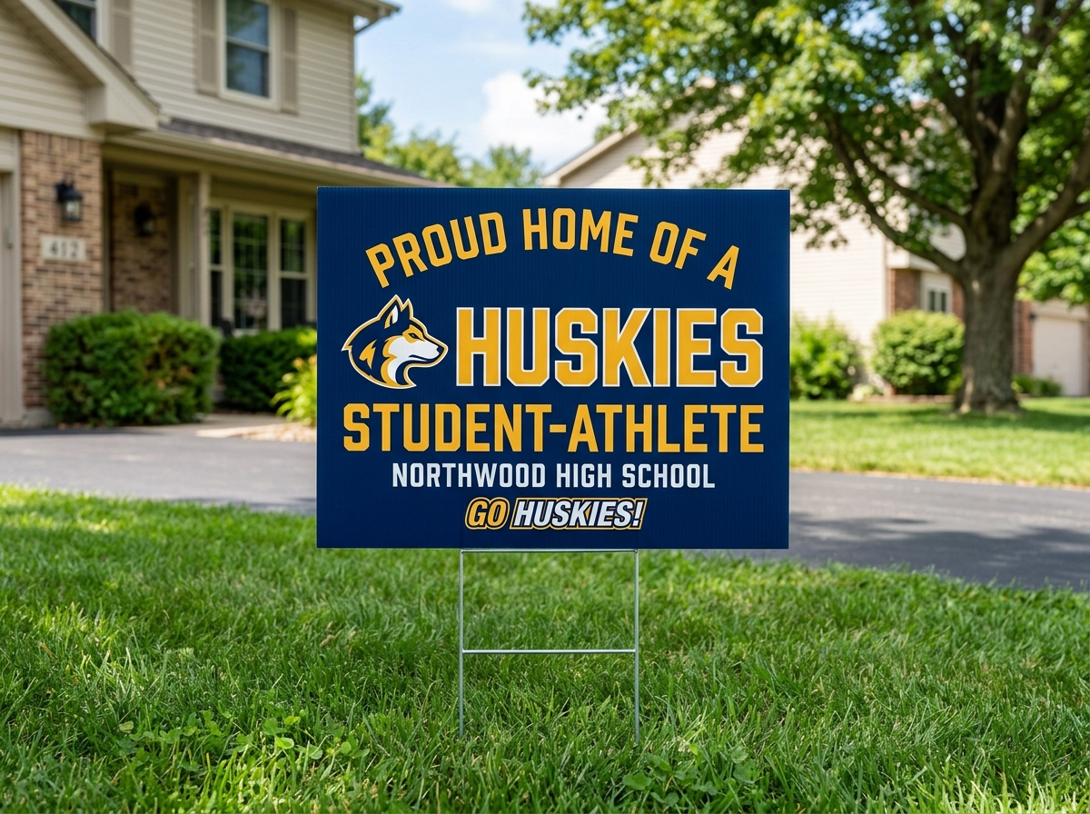 Personalized Husky Track & XC Yard Sign